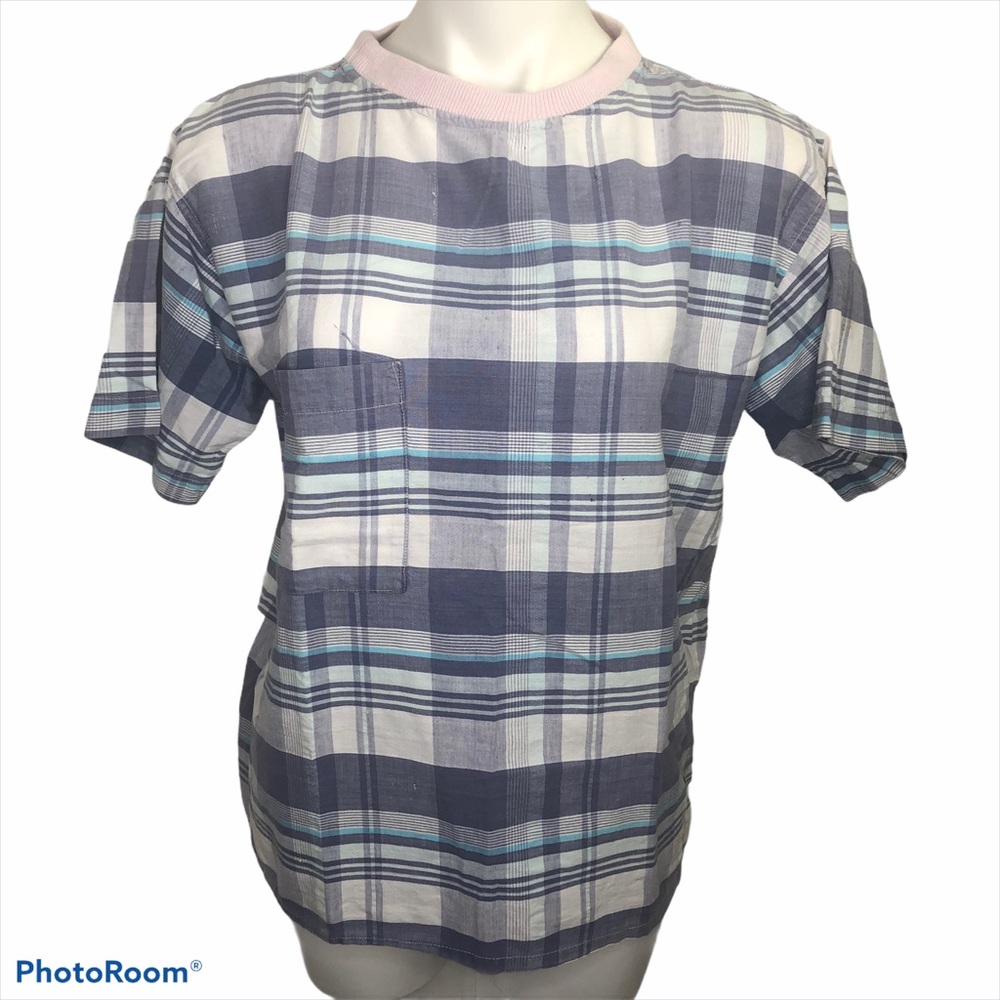 1990’s Trilogy Plaid Top Purple Pink XS S/S